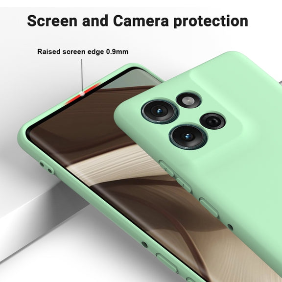 For Motorola Moto G75 Solid Color Liquid Silicone Dropproof Full Coverage Phone Case(Green)