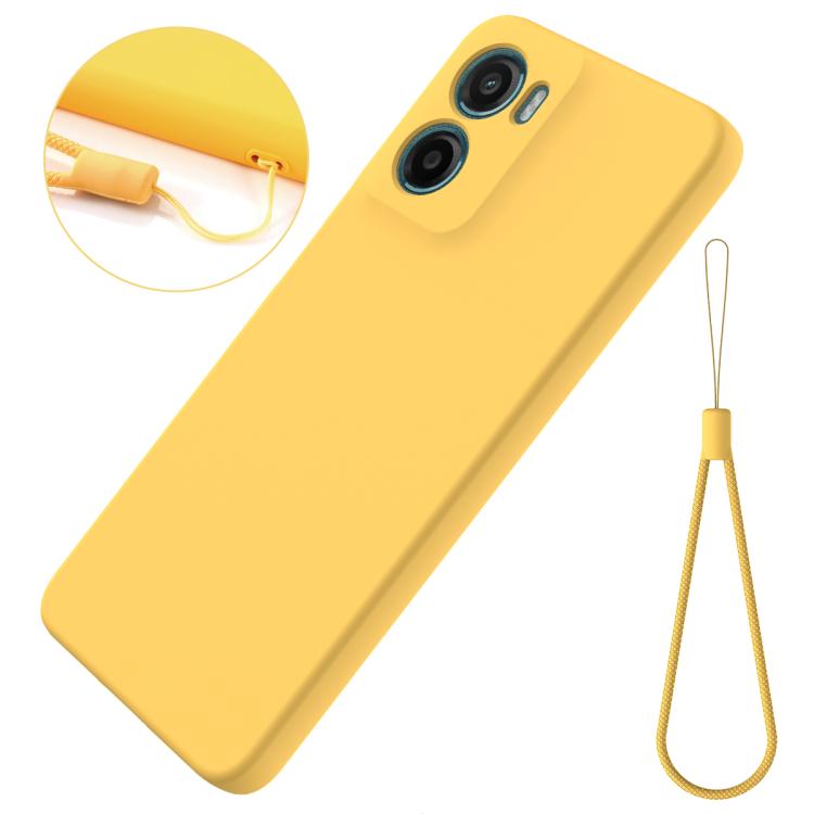 For Motorola Moto G05 / E15 Solid Color Liquid Silicone Dropproof Full Coverage Phone Case(Yellow)