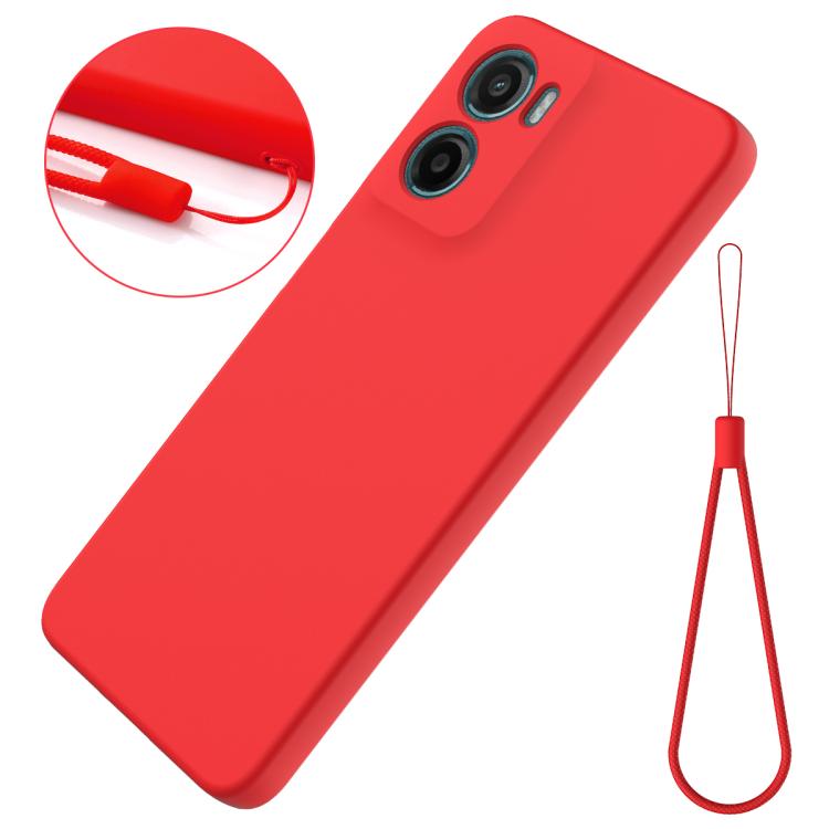 For Motorola Moto G05 / E15 Solid Color Liquid Silicone Dropproof Full Coverage Phone Case(Red)