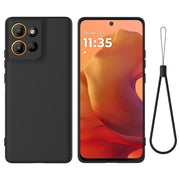 For Motorola Moto G15 Solid Color Liquid Silicone Dropproof Full Coverage Phone Case(Black)