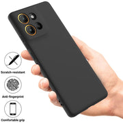 For Motorola Moto G15 Solid Color Liquid Silicone Dropproof Full Coverage Phone Case(Black)
