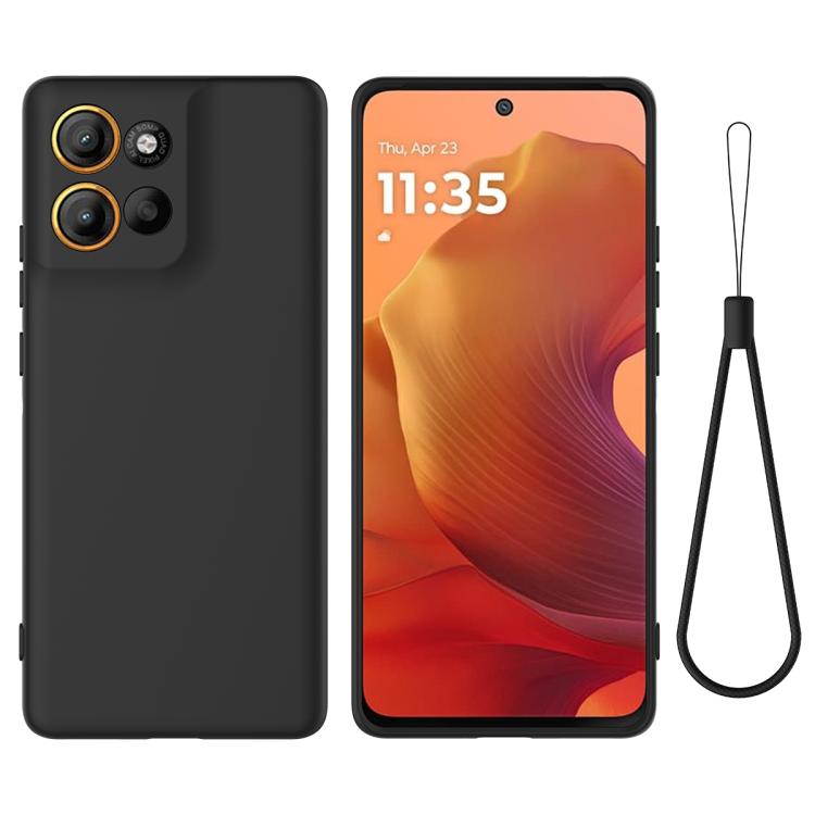 For Motorola Moto G15 Power Solid Color Liquid Silicone Dropproof Full Coverage Phone Case(Black)
