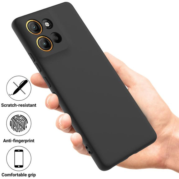 For Motorola Moto G15 Power Solid Color Liquid Silicone Dropproof Full Coverage Phone Case(Black)