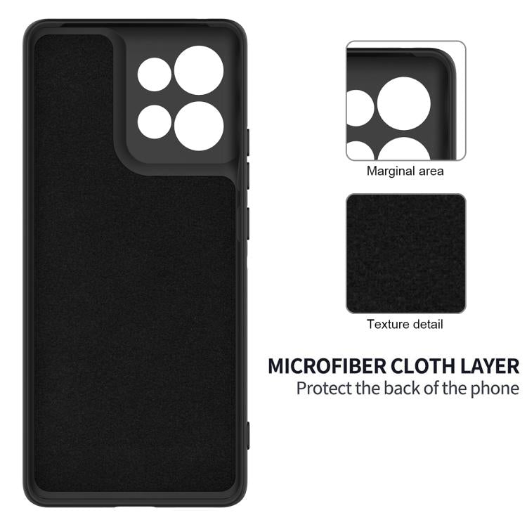 For Motorola Moto G15 Power Solid Color Liquid Silicone Dropproof Full Coverage Phone Case(Black)