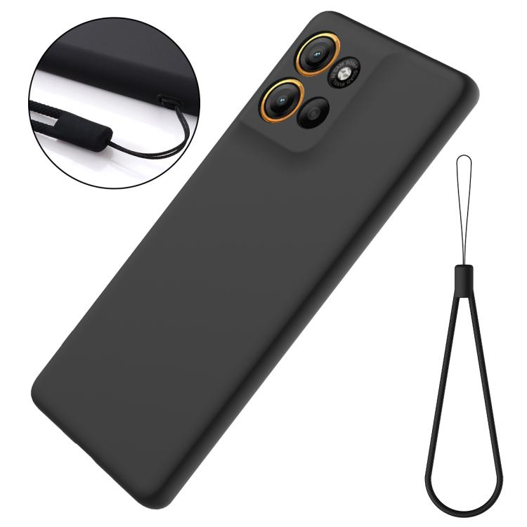 For Motorola Moto G15 Power Solid Color Liquid Silicone Dropproof Full Coverage Phone Case(Black)