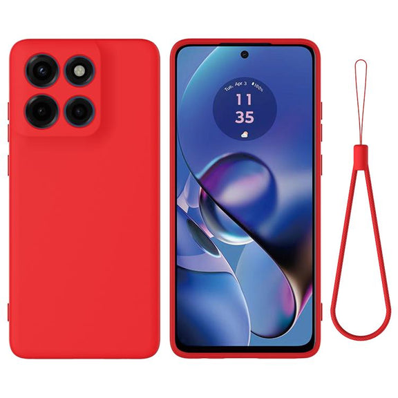 For Motorola Moto G Stylus 5G 2025 Solid Color Liquid Silicone Dropproof Full Coverage Phone Case(Red)