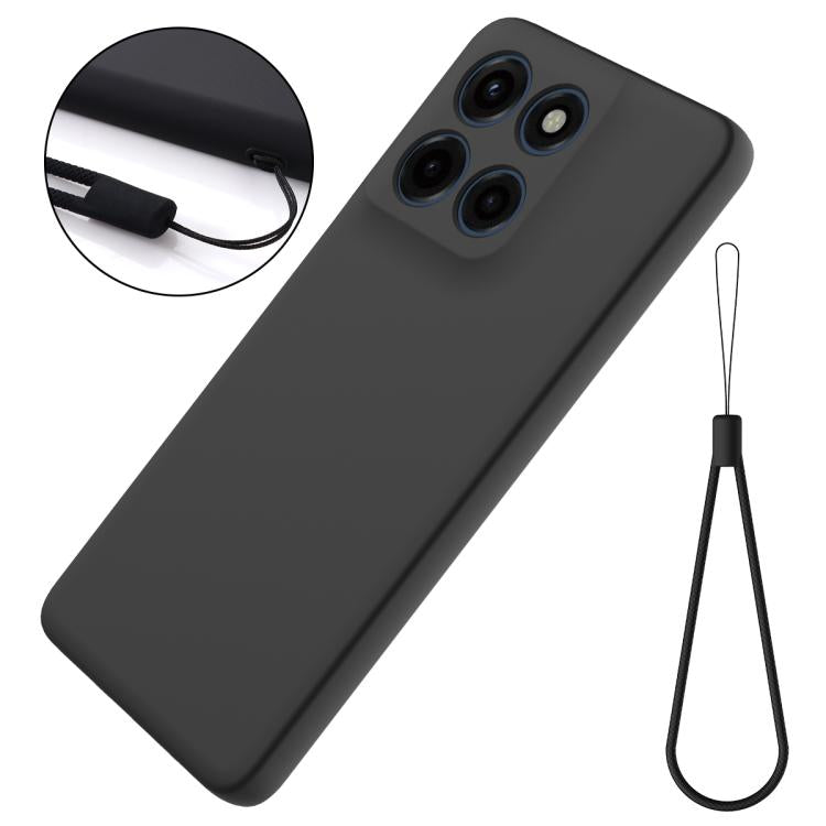 For Motorola Edge 60 Stylus Solid Color Liquid Silicone Dropproof Full Coverage Phone Case(Black)