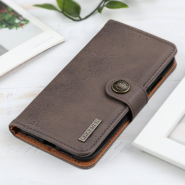 For Xiaomi Redmi 13C KHAZNEH Cowhide Texture Flip Leather Phone Case(Khaki)