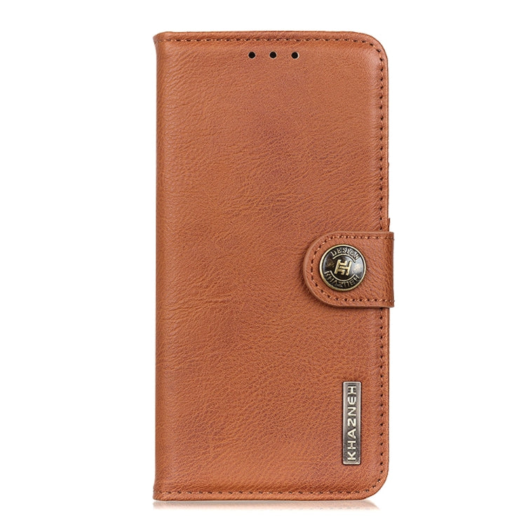 For Xiaomi Redmi Note 13 4G KHAZNEH Cowhide Texture Flip Leather Phone Case(Brown)