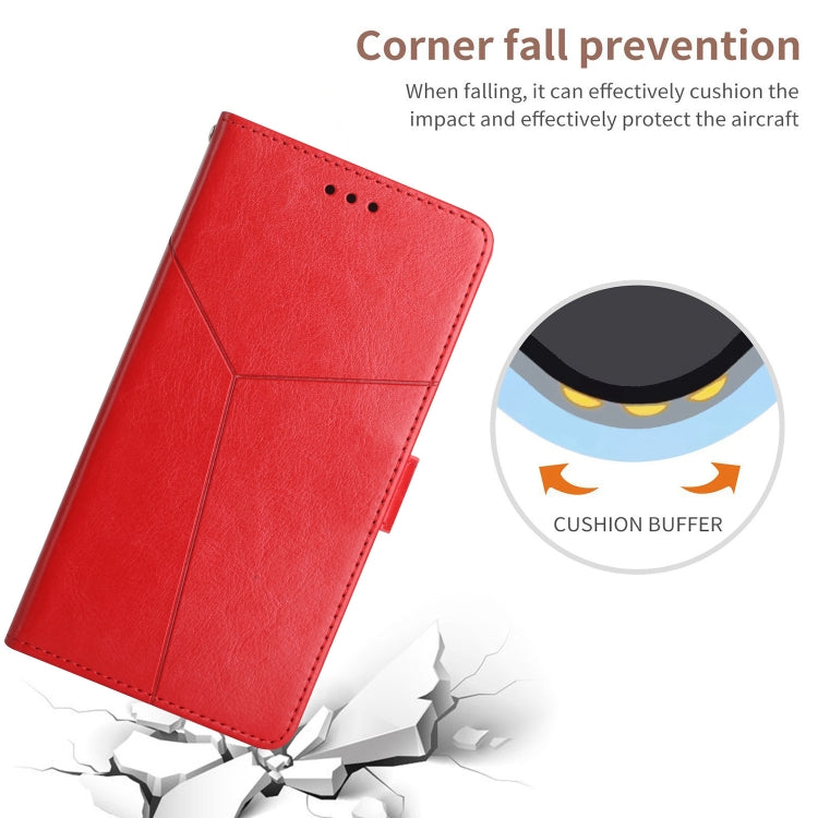 For iPhone 16 Pro Max HT01 Y-shaped Pattern Flip Leather Phone Case(Red)