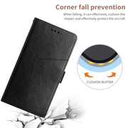 For iPhone 16 Pro HT01 Y-shaped Pattern Flip Leather Phone Case(Black)