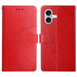 For iPhone 16 Plus HT01 Y-shaped Pattern Flip Leather Phone Case(Red) - iPhone 16 Plus Cases by PMC TechLife | Online Shopping South Africa | PMC TechLife | Buy Now Pay Later Mobicred