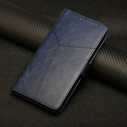 For iPhone 16 HT01 Y-shaped Pattern Flip Leather Phone Case(Blue)