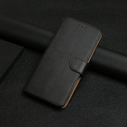 For iPhone 16 Pro Max Genuine Leather Fingerprint-proof Flip Phone Case(Black)