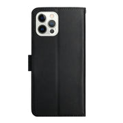 For iPhone 16 Pro Max Genuine Leather Fingerprint-proof Flip Phone Case(Black)