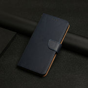 For iPhone 16 Pro Max Genuine Leather Fingerprint-proof Flip Phone Case(Blue)