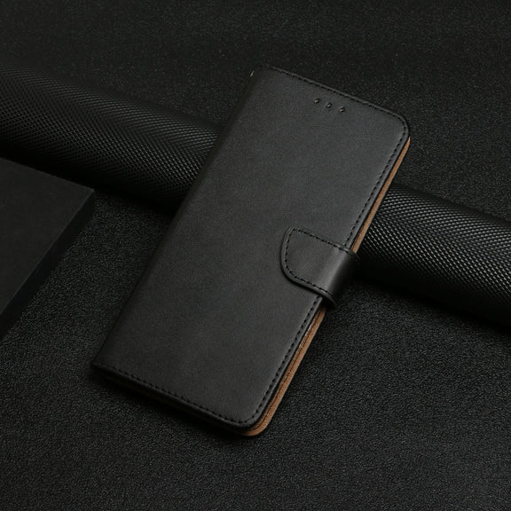 For iPhone 16 Pro Genuine Leather Fingerprint-proof Flip Phone Case(Black)