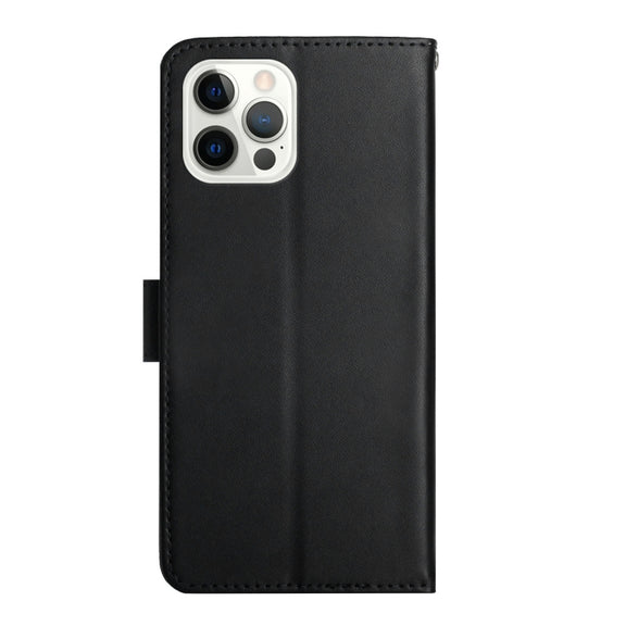 For iPhone 16 Pro Genuine Leather Fingerprint-proof Flip Phone Case(Black)