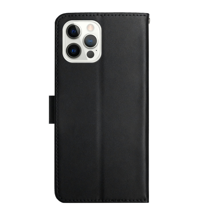 For iPhone 16 Pro Genuine Leather Fingerprint-proof Flip Phone Case(Black)