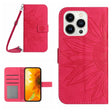For iPhone 16 Pro Skin Feel Sun Flower Embossed Flip Leather Phone Case with Lanyard(Rose Red) - iPhone 16 Pro Cases by PMC TechLife | Online Shopping South Africa | PMC TechLife | Buy Now Pay Later Mobicred