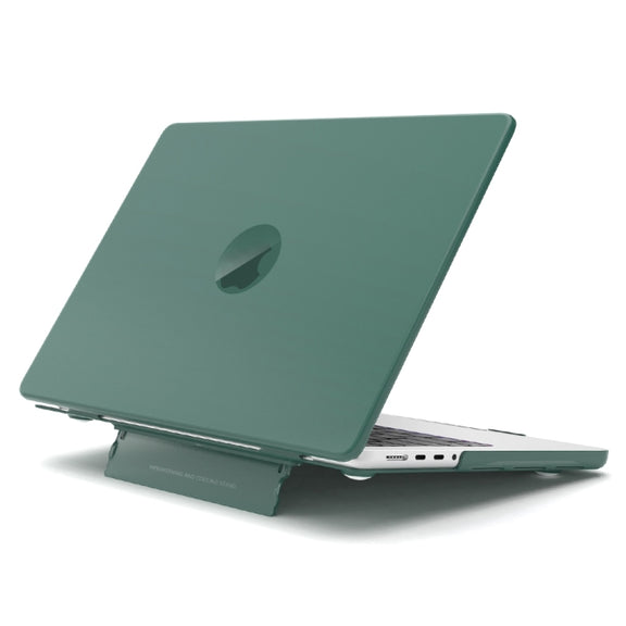 For Macbook Pro 16.2 2023 A2991/A2780 Frosted Translucent Laptop Protective Case(Dark Green)