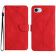 For iPhone 16e Stitching Embossed Leather Phone Case(Red) - iPhone 16e Cases by PMC TechLife | Online Shopping South Africa | PMC TechLife | Buy Now Pay Later Mobicred