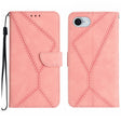 For iPhone 16e Stitching Embossed Leather Phone Case(Pink) - iPhone 16e Cases by PMC TechLife | Online Shopping South Africa | PMC TechLife | Buy Now Pay Later Mobicred