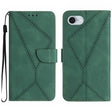 For iPhone 16e Stitching Embossed Leather Phone Case(Green) - iPhone 16e Cases by PMC TechLife | Online Shopping South Africa | PMC TechLife | Buy Now Pay Later Mobicred