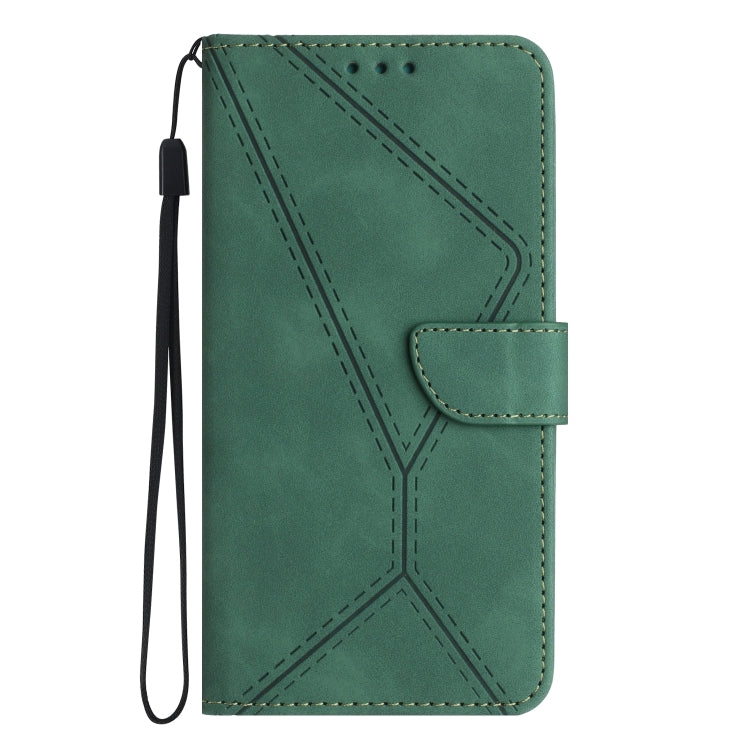 For iPhone 16e Stitching Embossed Leather Phone Case(Green)