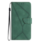 For iPhone 16e Stitching Embossed Leather Phone Case(Green)