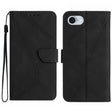 For iPhone 16e Stitching Embossed Leather Phone Case(Black) - iPhone 16e Cases by PMC TechLife | Online Shopping South Africa | PMC TechLife | Buy Now Pay Later Mobicred