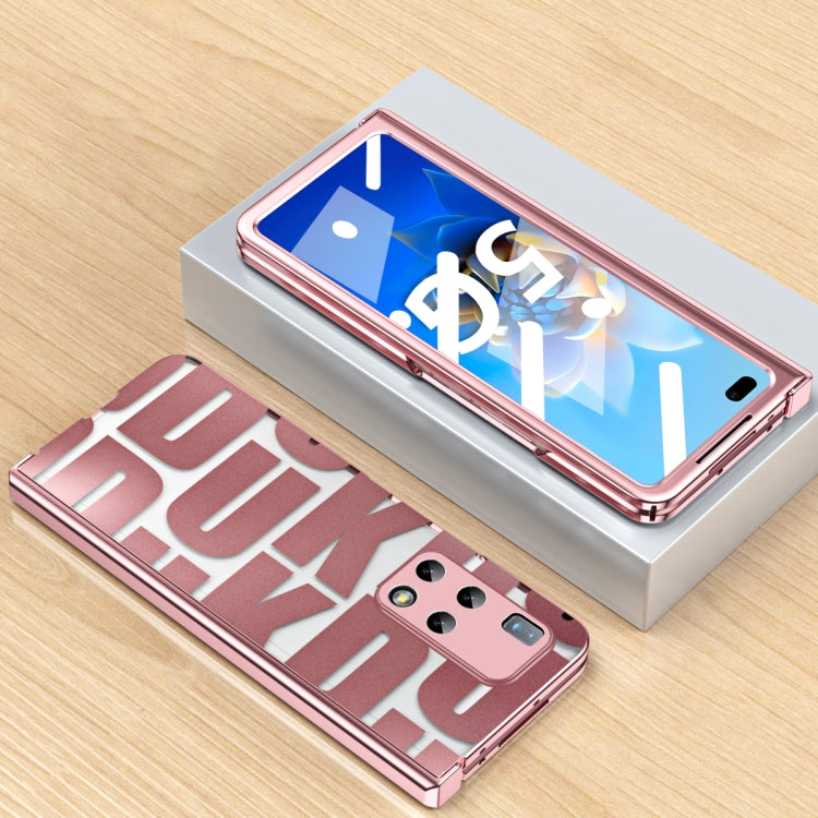 For Huawei Mate X2 Integrated Electroplating Folding Phone Case with Hinge(Rose Gold)