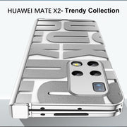 For Huawei Mate X2 Integrated Electroplating Folding Phone Case with Hinge(Rose Gold)