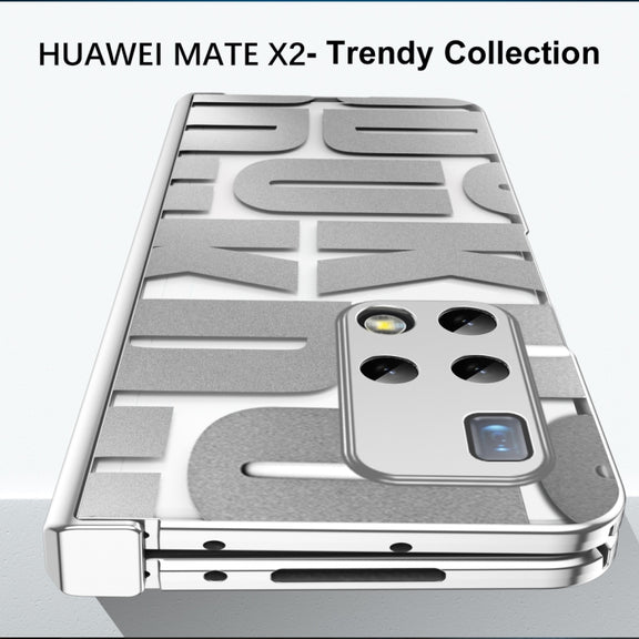 For Huawei Mate X2 Integrated Electroplating Folding Phone Case with Hinge(Rose Gold)