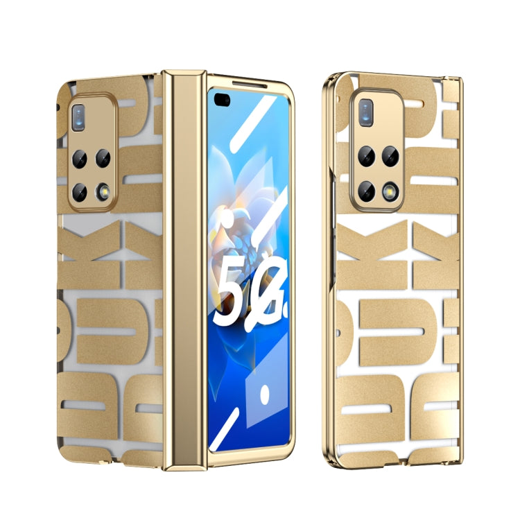 For Huawei Mate X2 Integrated Electroplating Folding Phone Case with Hinge(Tyrant Gold)