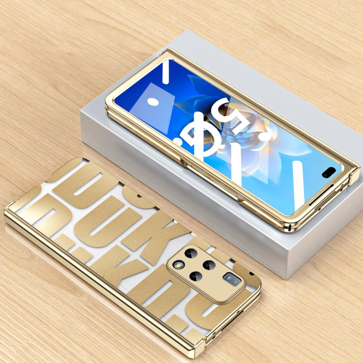 For Huawei Mate X2 Integrated Electroplating Folding Phone Case with Hinge(Tyrant Gold)
