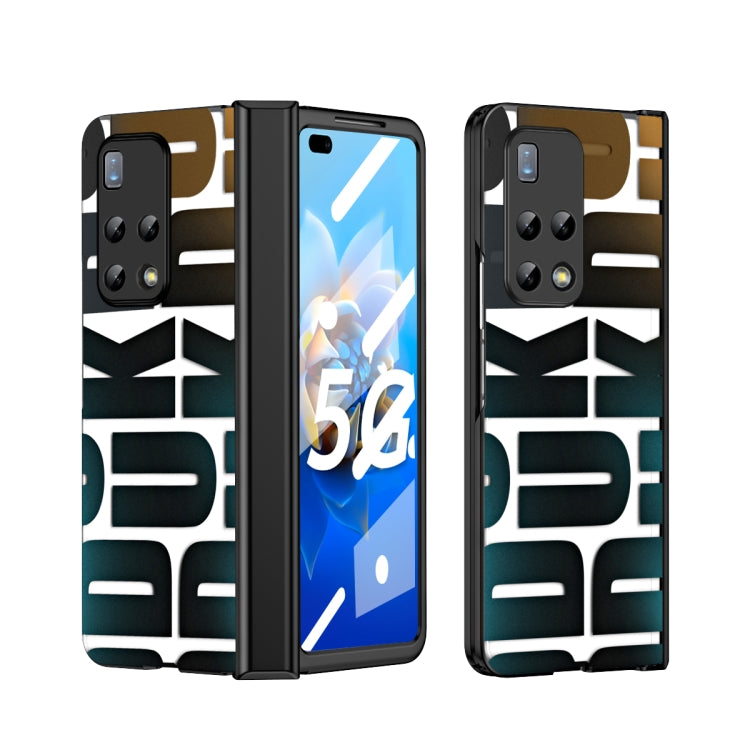 For Huawei Mate X2 Integrated Electroplating Folding Phone Case with Hinge(Black)