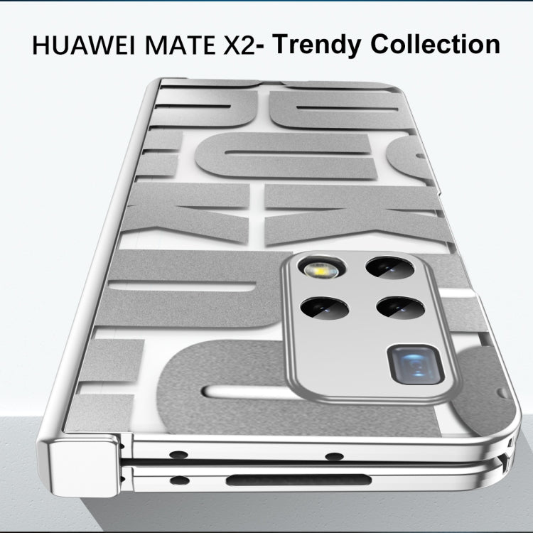 For Huawei Mate X2 Integrated Electroplating Folding Phone Case with Hinge(Black)