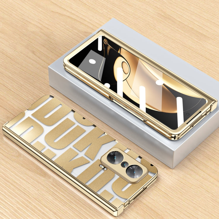 For Honor Magic V Integrated Electroplating Folding Phone Case with Hinge(Tyrant Gold)