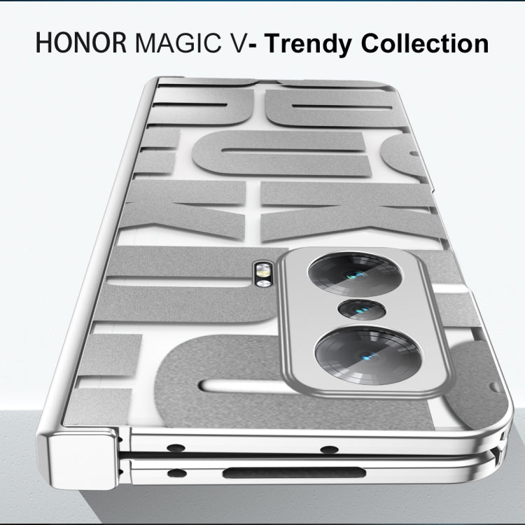 For Honor Magic V Integrated Electroplating Folding Phone Case with Hinge(Green)
