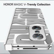 For Honor Magic V Integrated Electroplating Folding Phone Case with Hinge(Green)