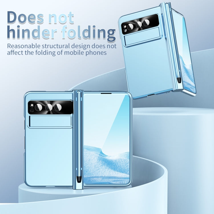 For Google Pixel Fold Integrated Electroplating PC Folding Phone Case(Blue)