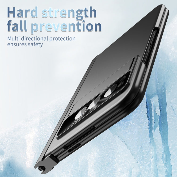 For Google Pixel Fold Integrated Electroplating PC All-inclusive Phone Case with Hinge(Black)