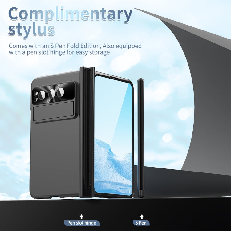 For Google Pixel Fold Integrated Electroplating PC All-inclusive Phone Case with Hinge(Black)