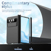 For Google Pixel Fold Integrated Electroplating PC All-inclusive Phone Case with Hinge(Black)