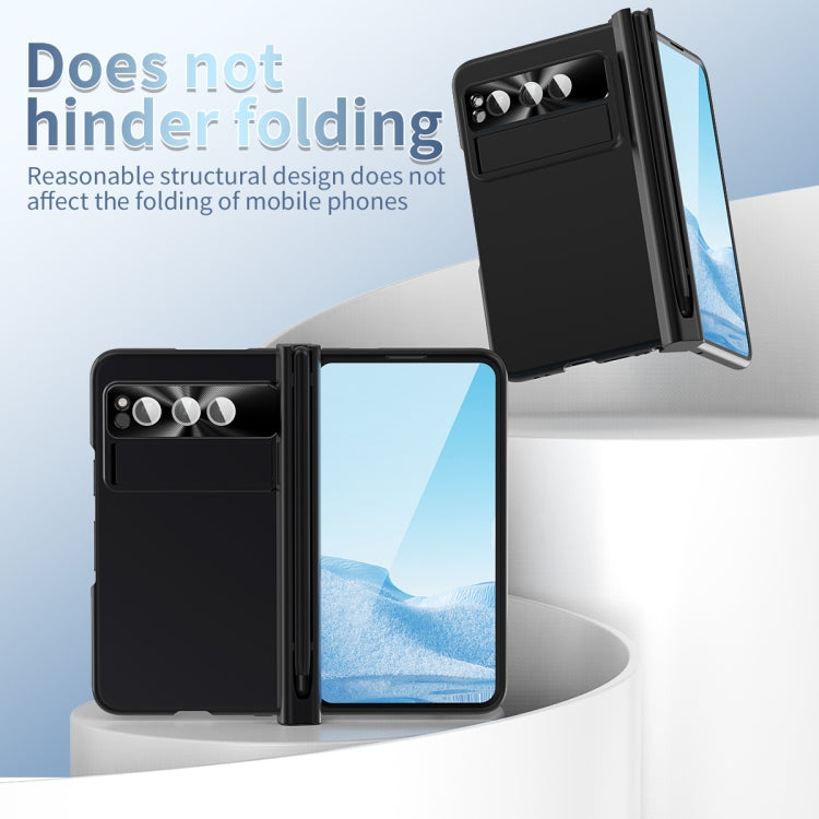 For Google Pixel Fold Integrated Electroplating PC All-inclusive Phone Case with Hinge(Black)