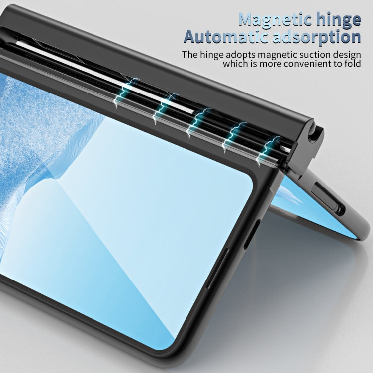 For Google Pixel Fold Integrated Electroplating PC All-inclusive Phone Case with Hinge(Black)