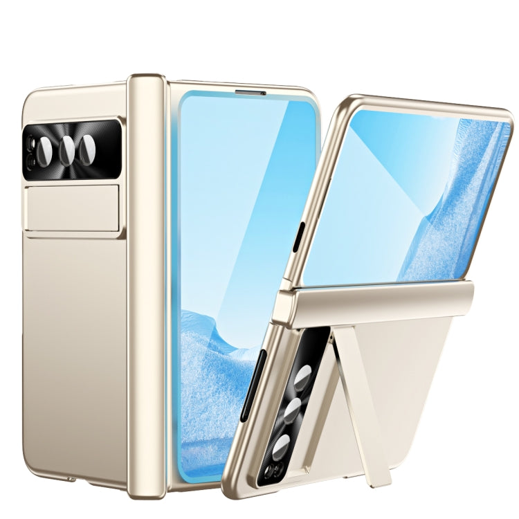 For Google Pixel Fold Integrated Electroplating PC All-inclusive Phone Case with Hinge(Gold)
