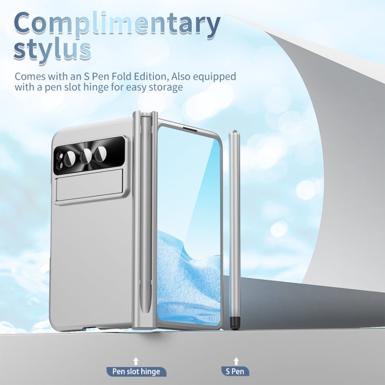 For Google Pixel Fold Integrated Electroplating PC All-inclusive Phone Case with Hinge(Silver)