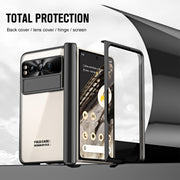 For Google Pixel Fold Integrated Electroplating Folding Phone Case with Hinge(Black)